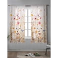 thumbnail image 4 of Spring Floral Curtains 72 Inch Length,Sheer Curtains for Bedroom Living Room Window Pastoral Botanical Summer Flowers Vintage Rod Pocket Drapes Kitchen Curtains Small Half Window 52"x72" 2 Panels, 4 of 7