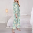 thumbnail image 3 of Goofa Floral Daisy Printed Women’s 2 Piece Pajama Set Super,Pajamas Women's Long Sleeve Sleepwear Soft Button Down Loungewear Pjs Lounge Set Nightwear-Medium, 3 of 9