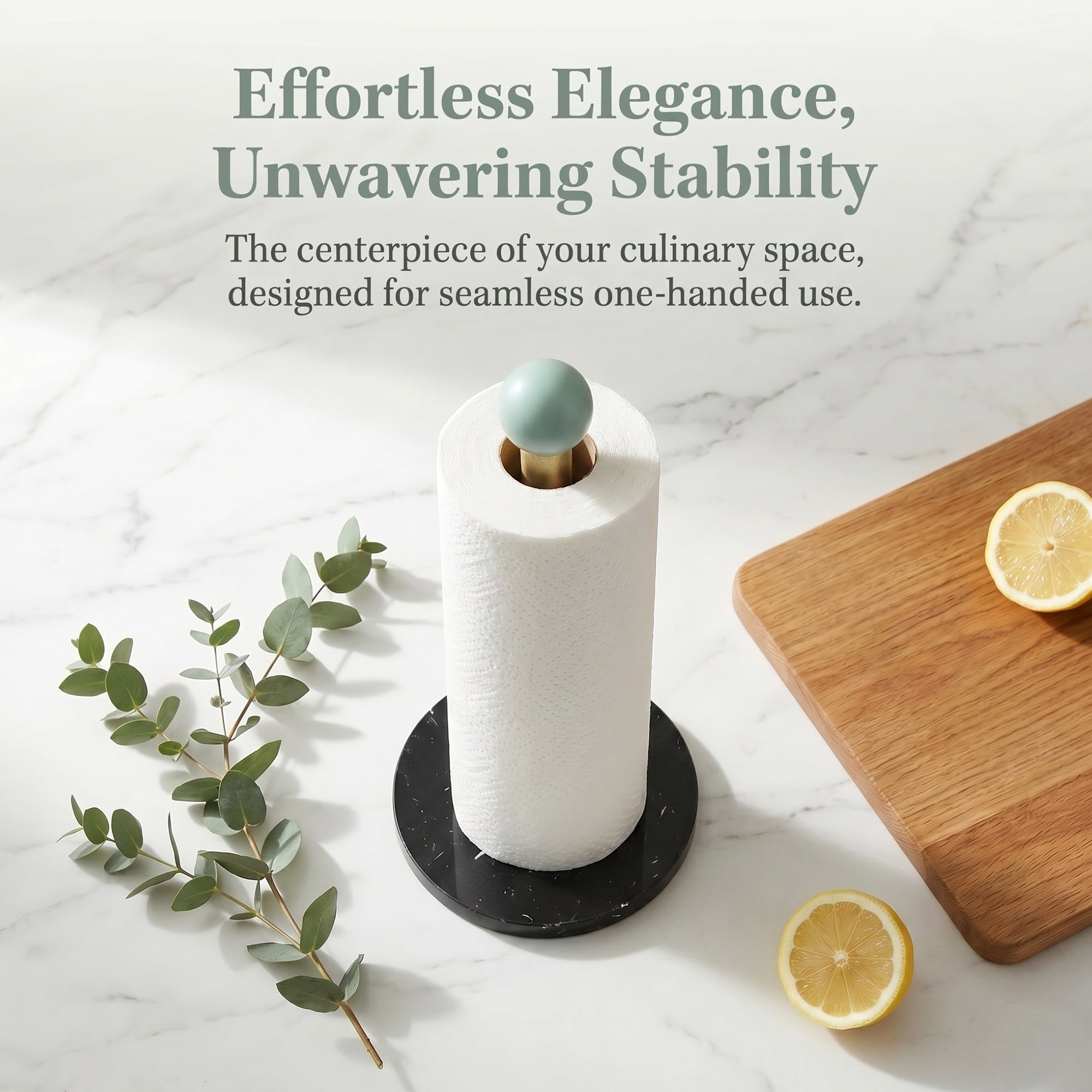 Unique Bargains Durable Paper Towel Holder Countertop Non Slip Base Black B 13.4x5.9inch