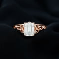 thumbnail image 2 of Rosec Jewels Moissanite Solitaire Celtic Knot Engagement Ring (D-VS1 Grade, 6x8 mm Emerald Cut), 18K Rose Gold, US 11.00, 2 of 8