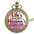 thumbnail image 2 of Life's Short Heavens for Ever Pocket Watch Anti-Tarnish  Christian Religion Watch,  PW-29, 2 of 7
