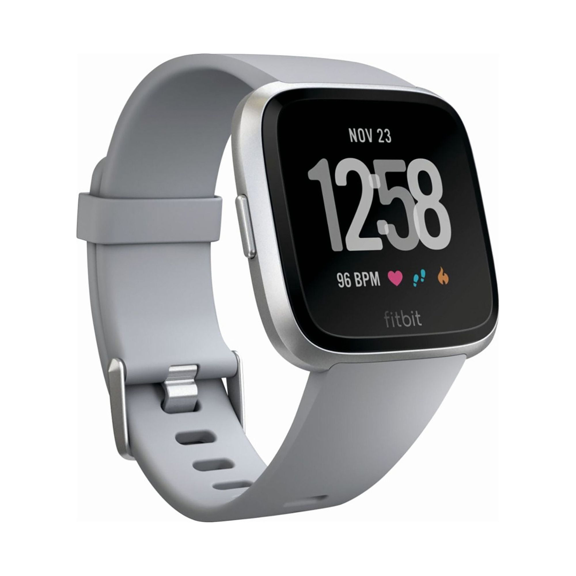 Restored Fitbit Versa (1st Gen) Smartwatch Activity Tracker - Silver/Gray (FB504) (Refurbished)