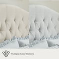 thumbnail image 4 of My Texas House Anna Upholstered Diamond Tufted Platform Bed, King, Light Gray, 4 of 16