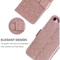 thumbnail image 2 of For Iphone 7 / Iphone 8 Case Mobile Phone Case Protective Cover Leather Pu Wallet Flip Case Leather Case Flowers Pattern Sunflower - Rose Gold, 2 of 7