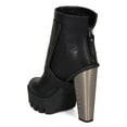 thumbnail image 3 of Bumper BI80 Women Leatherette Lug Sole Buckle Platform Metal Chunky Heel Bootie, 3 of 6
