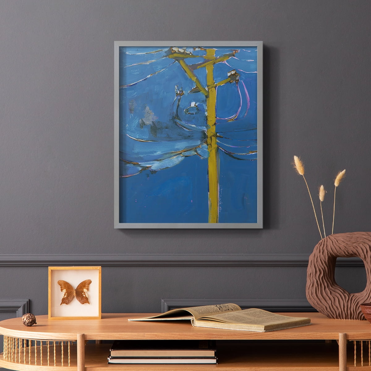 Wires IV Framed Print - Solid Wood in Single Picture Frame Solid Wood 2 Framed Print