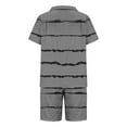 thumbnail image 5 of Stamzod Men's Satin Pajama Set Striped Short Sleeve Button Down Classic Sleepwear Soft Comfy Loungewear with Front Pocket Mens Short Outfits, 5 of 5