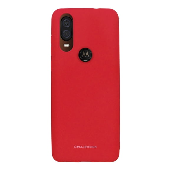 Funda para Motorola Moto One vision | action Soft Rojo Molan Cano Soft Jelly