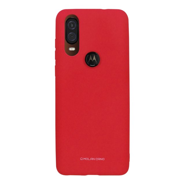 Funda para Motorola Moto One vision | action Soft Rojo Molan Cano Soft Jelly