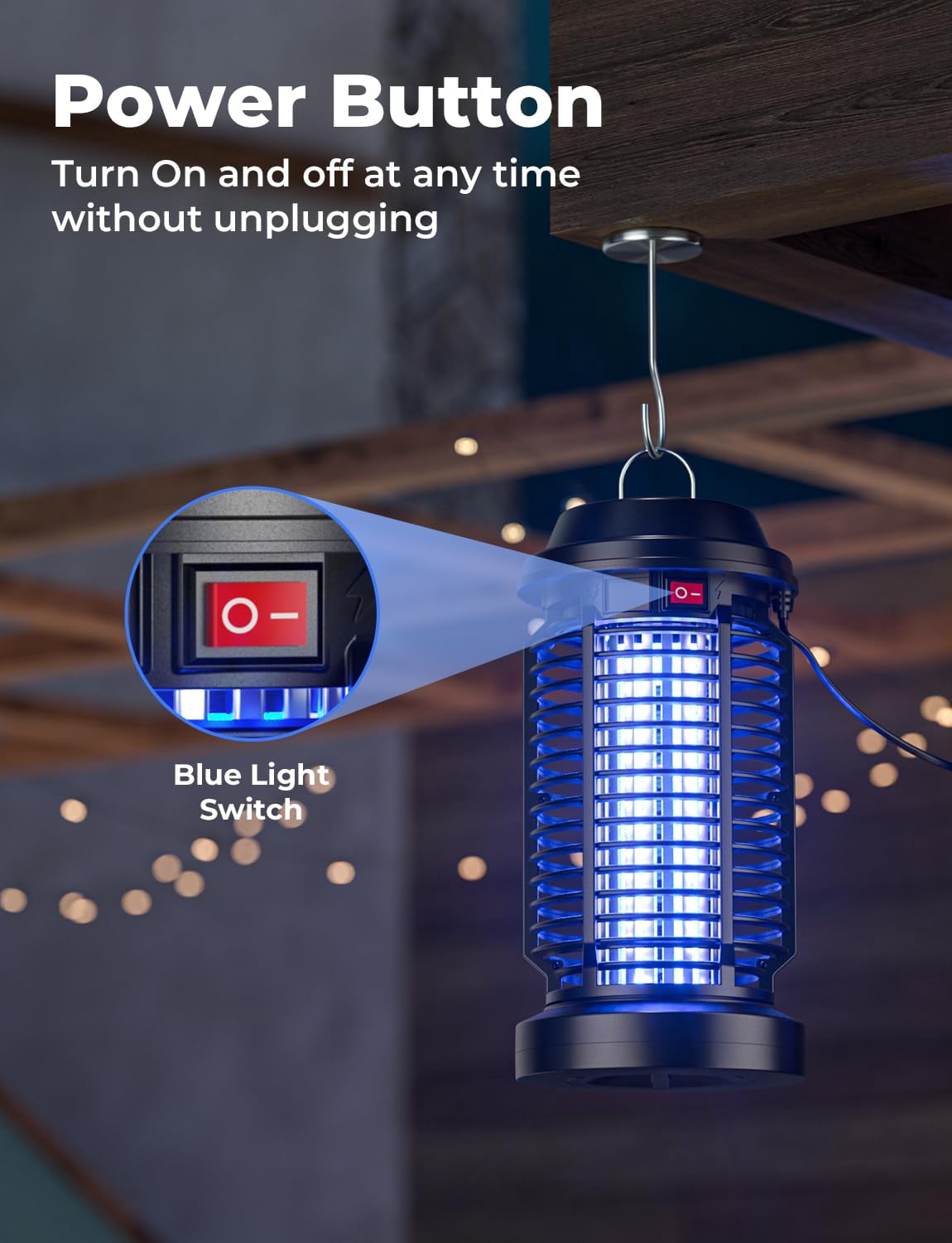 Zapper Outdoor Indoor Waterproof Electric Mosquito Lamp Fly Killer Effective 4200v Plug In For Home Patio Office Courtyard