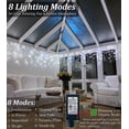 thumbnail image 5 of Luces de hadas de seguridad de 24 V, luces LED navideñas con forma de carámbano, decoraciones para exteriores, envío gratuito, 8 modos, guirnalda de calle conectada a prueba de agua, 5 of 5