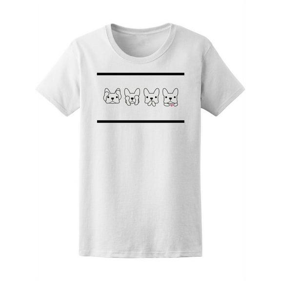 Cute French Bulldog Vector T-Shirt Women -Image by Shutterstock, Female Small