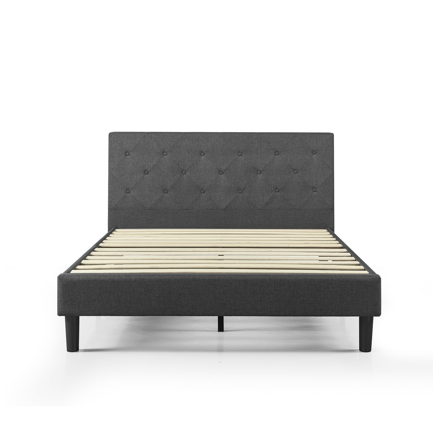 Zinus Shalini Upholstered Diamond Stitched Platform Bed With Slat Zinus Shalini Upholstered Diamond Stitched Platform Bed With Slat Support Multiple Sizes Com
