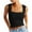 Black, variant on Nrmvnmi Women Square Neck Wide Straps Crop Tank Tops Casual Floral Sleeveless Lettuce Trim Slim Fit Crop Cami Vest Tops For Mothers day gifts