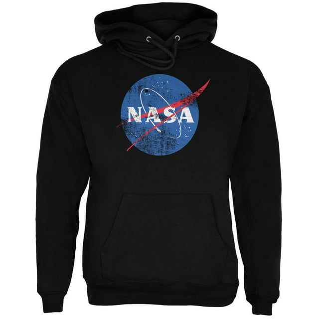 NASA Distressed Logo Black Adult Hoodie