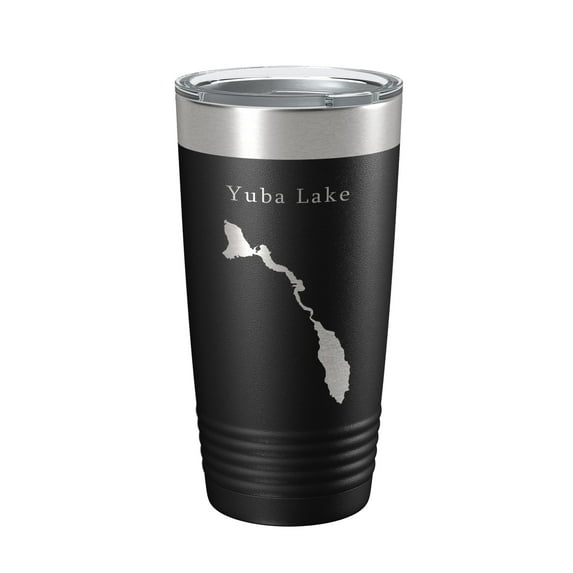 Yuba Lake Sevier Bridge Reservoir Map Tumbler Travel Mug Insulated Laser Engraved Coffee Cup Utah 20 oz Black