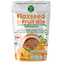 Colibreeco, Ground Flaxseed & Fruit Mix, Orange and Mint Flavor, ( 12 Oz Bag ), Plant-Based Nutrition, Whit Fiber, Omega-3, Vegan and Gluten-Free.