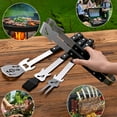 thumbnail image 2 of Outdoor BBQ BBQ Tool Stainless Steel Creative Barbecue Shovel, Barbecue Fork, Barbecue Clip, Silicone brush 4-piece Set, Comes with Storage Bag, 2 of 6