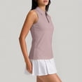 thumbnail image 5 of Hearthz Women's Sleeveless Golf Polo Shirts Quarter Zip Collared Tee Shirts Womens Quick Dry Workout Tennis Polo Shirt Women, 5 of 8