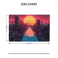 thumbnail image 2 of Placemats Set of 4 / 6, Neon Sunset Cyberpunk Cityscape Placemats for Dining Table Indoor/Outdoors Heat Resistant Washable Placemats 18" x 12", 2 of 8