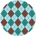 thumbnail image 1 of Ahgly Company Machine Washable Indoor Round Transitional Tron Blue Area Rugs, 6' Round, 1 of 7