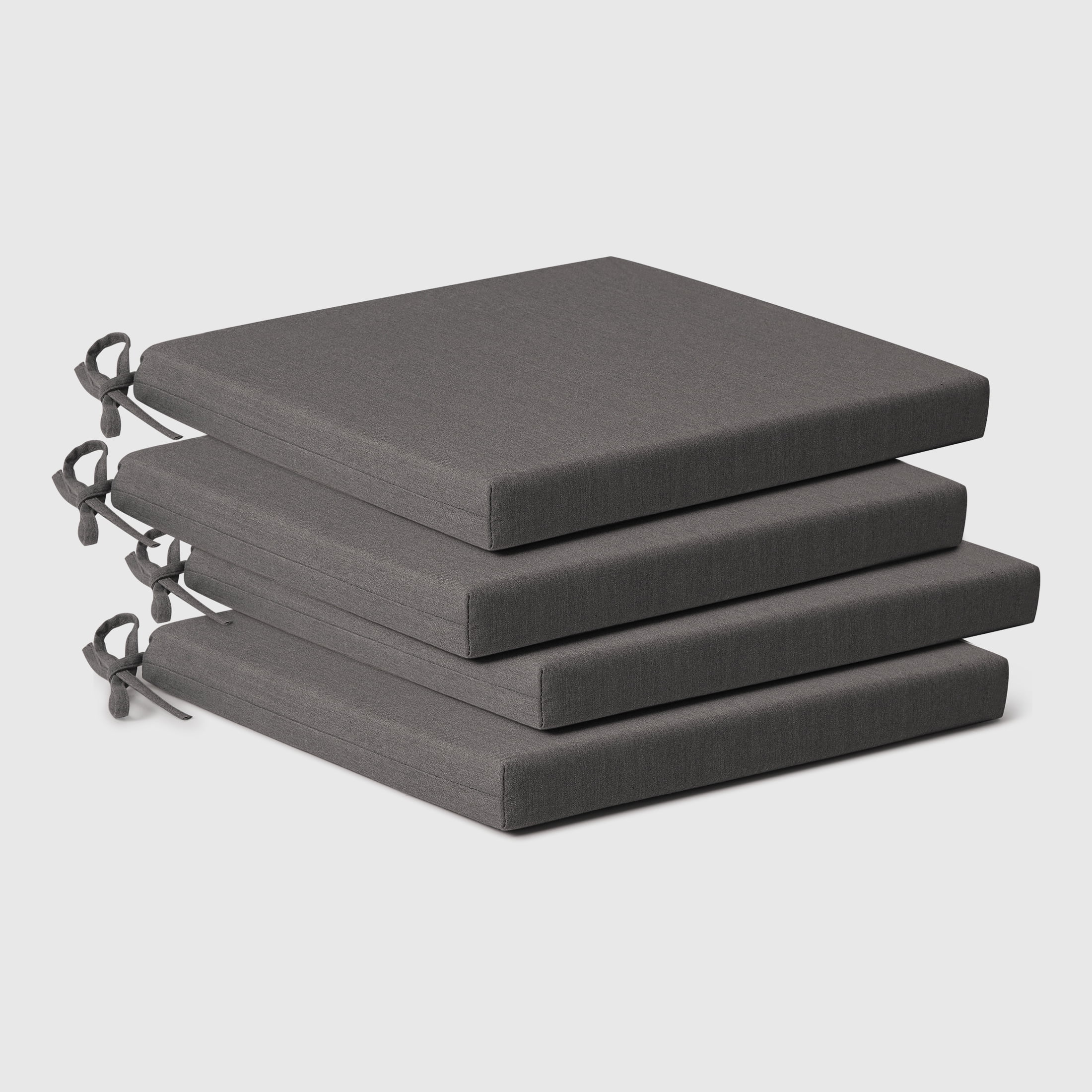 WestinTrends Solace Outdoor Patio Kitchen Dining Chair Square Seat Cushions Set of 4, 20" x 20", Grey