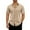 Beige1, variant on Posijego Men's Casual Button down Shirts V Neck Collared Short Sleeve Beach Shirt Business Work Shirt for Men