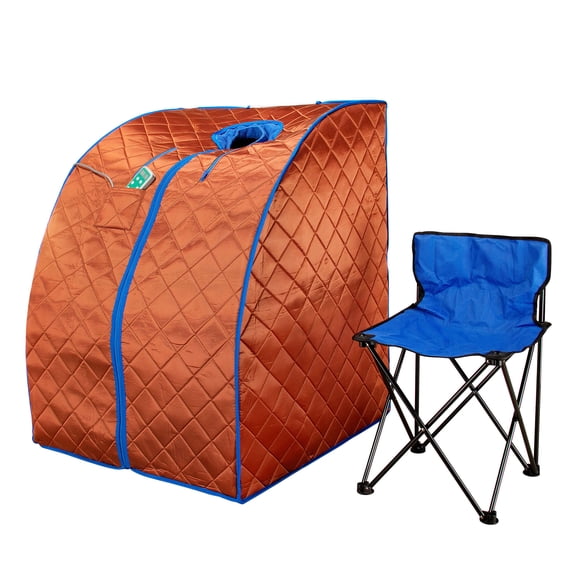 Durherm Infrared Therapy Indoor Sauna w/ Chair and Heated Footpad, Copper