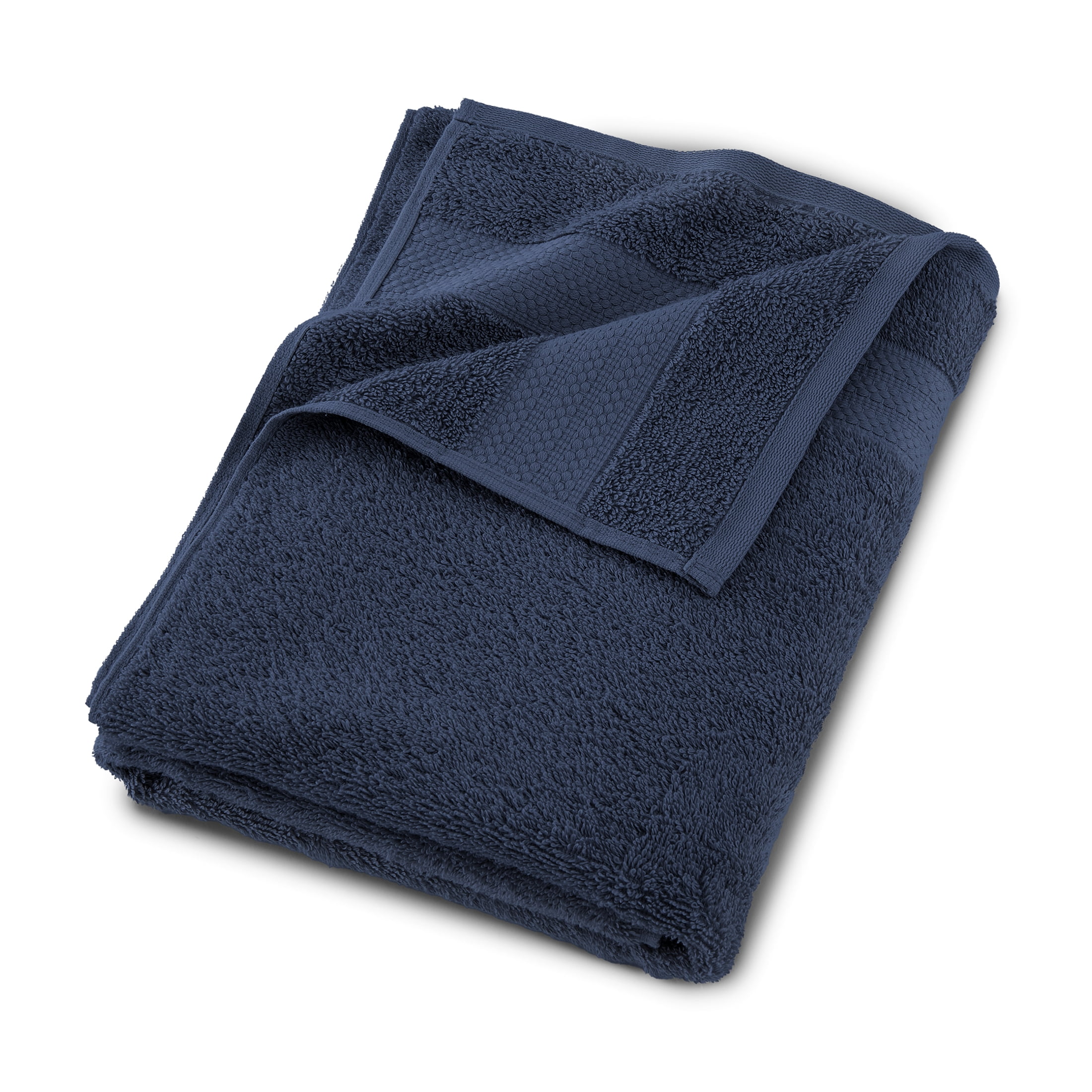 Mainstays Supersoft 100% Cotton 8-Piece Fade Resistant Towel Set, Blue Cove