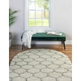 thumbnail image 4 of Unique Loom Trellis Shag Collection Area Rug - Ruby (5' 3" x 8' Oval Ivory/Gray), 4 of 11