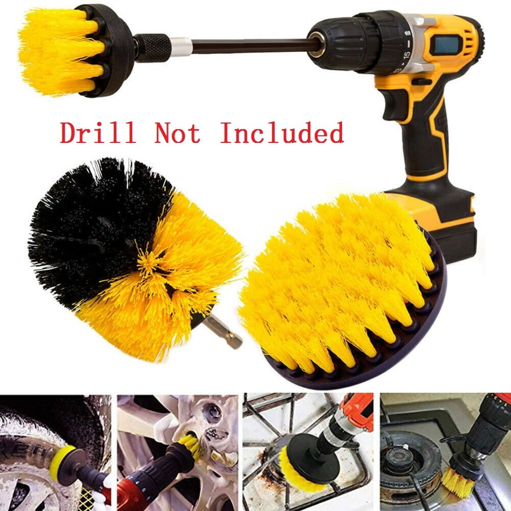 4Pcs/Set Combo Power Scrubber Cleaning Drill Brush Tile Grout Tub Cleaner Tools 