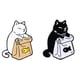 thumbnail image 1 of Cute Black White Cat-Enamel Fish Brooch of Cartoon Animals, 1 of 5