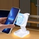 thumbnail image 5 of Ofertas Únicas, Cargador inalámbrico plegable multifuncional para teléfonos inteligentes Android e iOS, relojes, auriculares, cargador rápido inalámbrico magnético 3 en 1 de 15 W con luz LED, 5 of 7