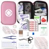 274 Pcs First Aid Kit Supplies Home Essentials Emergency Kit with Bandages Scissors Pink Bag YIDERBO
