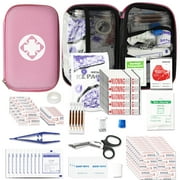 274 Pcs First Aid Kit Supplies Home Essentials Emergency Kit with Bandages Scissors Pink Bag YIDERBO