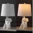 thumbnail image 6 of JONATHAN Y Kairi 21" Modern Shabby Chic Resin/Iron Happy Elephant LED Kids' Table Lamp with Phone Stand, White, JYL4060A, 6 of 7