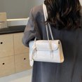 thumbnail image 5 of Bolsos de hombro de moda con bolsillo con solapa sólida y compartimento interior con cremallera de PU para mujer 2024 Bolsos de alta calidad para mujer, 5 of 5