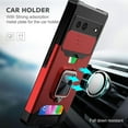 thumbnail image 3 of Design for Google Pixel 7 Phone Case with Screen Protector Card Holder Stand Kickstand Heavy Duty Shockproof Hybrid Rugged Drop Protective Cover for pixel7 google7 Women Girls 6.3 inch Red, 3 of 14