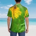 thumbnail image 6 of Daiia Bees Pollinates A Yellow Dandelion Hawaiian Shirt for Men Gentle Cotton Regular Short Sleeve Casual-XX-Large, 6 of 9