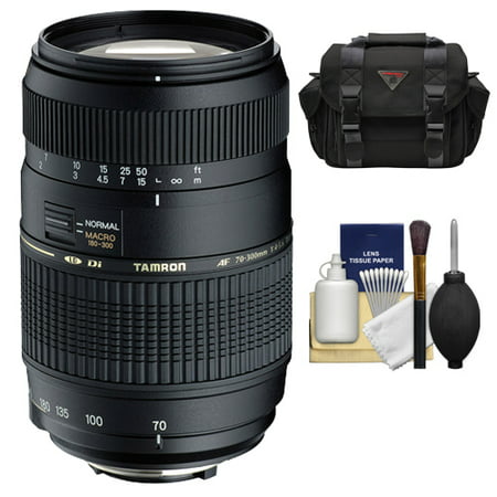 Tamron AF 70-300mm F/4-5.6 Di LD Macro Lens + Case + Accessory Kit for Nikon D3200, D3300, D5200, D5300, D7000, D7100 Digital SLR (Best Low Light Lens For Nikon D7000)