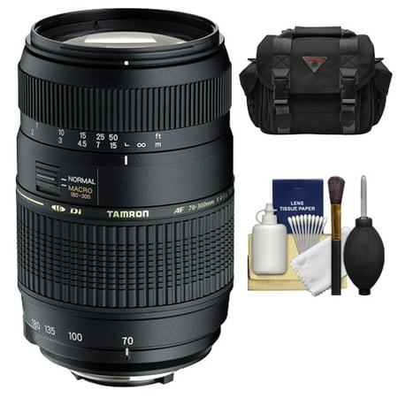 Tamron AF 70-300mm F/4-5.6 Di LD Macro Lens + Case + Accessory Kit for Nikon D3200, D3300, D5200, D5300, D7000, D7100 Digital SLR (Best Macro Lens For Nikon D7000)