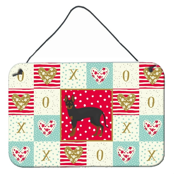 Carolines Treasures CK5833DS812 English Toy Terrier 2 Love Wall or Door Hanging Prints 8x12 multicolor