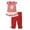 Red F5 Cropped Pants, variant on HUCOAE 5T Girls Clothes Toddler Girl T Shirts Baby Girls Summer Clothes Casual Clothing Suit Short Sleeve Striped T-Shirt +Pants 4-5 Years
