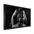 thumbnail image 4 of Designart "Monochrome Gym with Dumbbells" Aerobic & Bodybuilding Picture Framed Canvas Prints, 4 of 5
