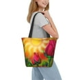 thumbnail image 7 of Kll Tote Bag For Women Rose Psychedelic Print Shopping Grocery Reusable Bags For Office School Shopping Travel, 7 of 7