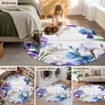 thumbnail image 5 of Round Rugs 4Ft, Spring Flowers Round Area Rug Washable Indoor Throw Carpet, Watercolor Garden Florals Wooden Grain Soft Non Slip Circle Rug for Kitchen Nursery Room Home Decor Aesthetic, 5 of 8