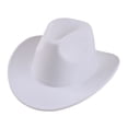 thumbnail image 3 of Cowboy Western Straw Hats - Stylish Cowboy Hat Western Wool Mid Brim Performance Costume Hat For Outdoor Casual Wear Ethnic Folk Design,White,One Size, 3 of 4