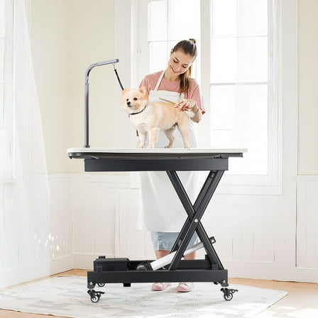 Industrial Electric Lift Cart 330 Lbs | Heavy-Duty Steel Scissor Lift Platform | 4 Wheel Dolly for Workshop, Warehouse, Manufacturing