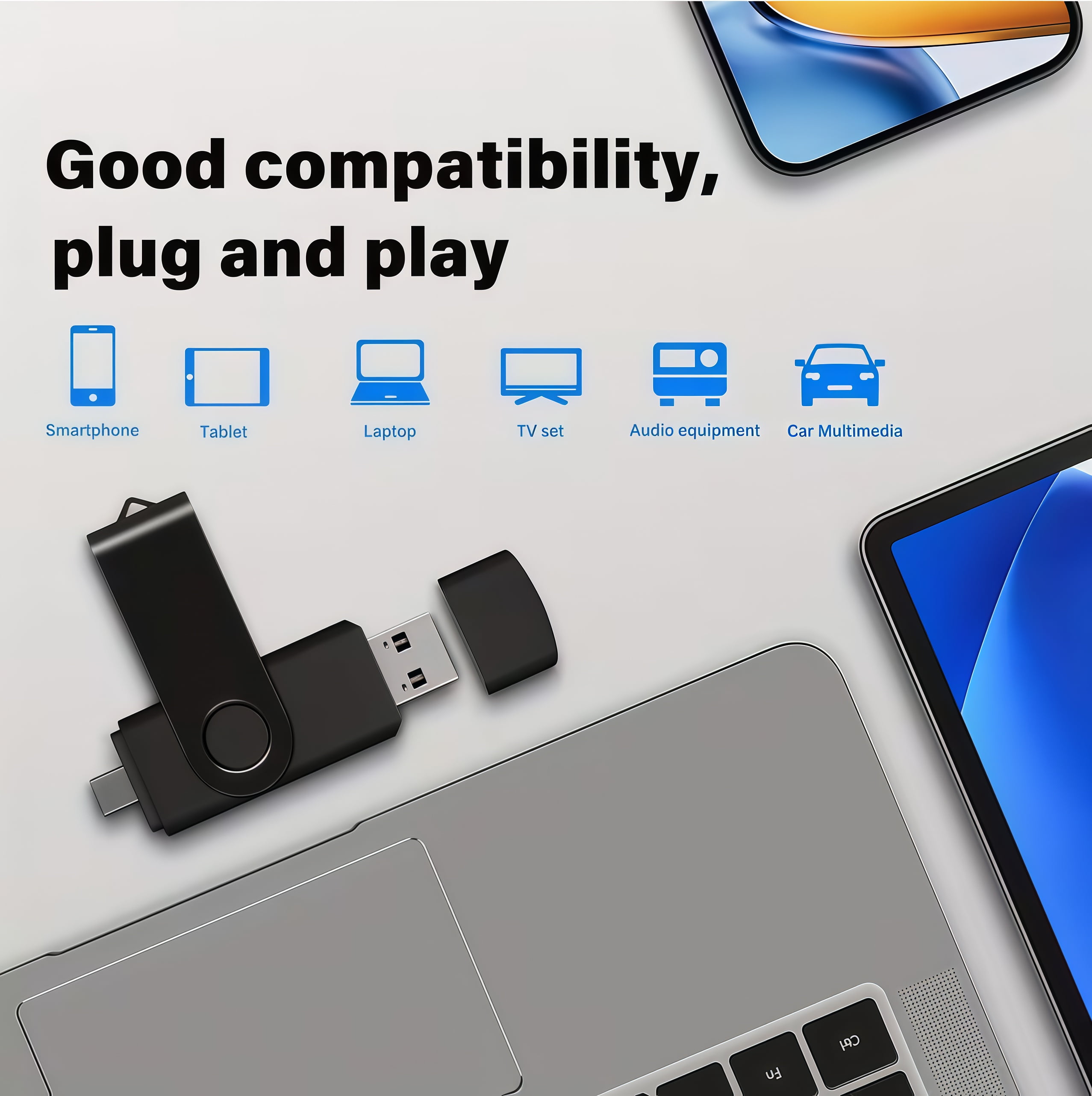 USB Flash Drive 2T(1864G) Dual USB Type-C Thumb Drive, Compatible with Phone, Laptop, Tablet-MAOLAI