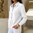 thumbnail image 5 of GUACER Tops for Women Waffle Knit Long Sleeve Button Down Collared Button-Down Shirts, 5 of 7